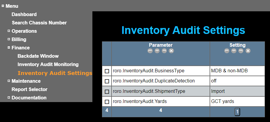 Inventory Audit Settings