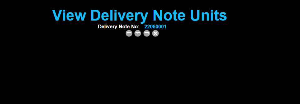 View Delivery Note Units page